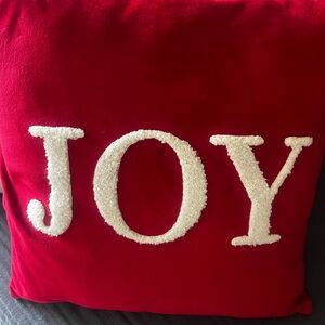 Holiday Christmas JOY Plaid Pillow